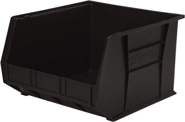 Akro-Mils - 75 Lb. Load Capacity, 18" Deep, Black Polymer Hopper Stacking Bin - 11" High x 16-1/2" Wide x 18" Long - Makers Industrial Supply