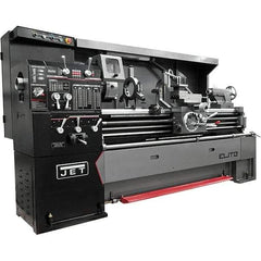 Jet - 17" Swing, 40" Between Centers, 230/460 Volt, Triple Phase Engine Lathe - 5MT Taper, 7-1/2 hp, 36 to 1,800 RPM, 3-1/8" Bore Diam, 44" Deep x 68" High x 94" Long - Makers Industrial Supply