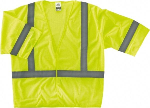 Ergodyne - Size L/XL High Visibility Lime Mesh General Purpose Vest - 44 to 52" Chest, ANSI/ISEA 107, Hook & Loop Closure, 1 Pocket, Polyester - Makers Industrial Supply