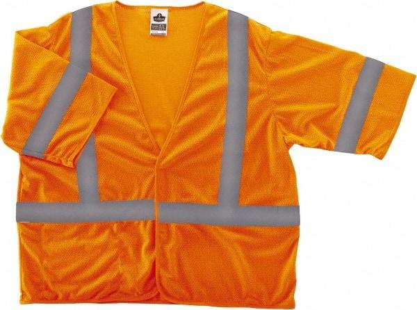 Ergodyne - Size 2X/3XL High Visibility Orange Mesh General Purpose Vest - 52 to 58" Chest, ANSI/ISEA 107, Hook & Loop Closure, 1 Pocket, Polyester - Makers Industrial Supply