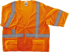 Ergodyne - Size S/M High Visibility Orange Mesh General Purpose Vest - 36 to 44" Chest, ANSI/ISEA 107, Zipper Closure, 3 Pockets, Polyester - Makers Industrial Supply