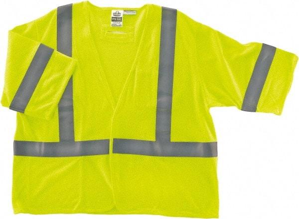 Ergodyne - Size 2X/3XL Flame Resistant/Retardant Lime Mesh General Purpose Vest - 52 to 58" Chest, ANSI/ISEA 107, Hook & Loop Closure, 2 Pockets, Polyester - Makers Industrial Supply