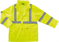 Ergodyne - Size 4XL Cold Weather & High Visibility Jacket - Lime, Polyester, Zipper, Snaps Closure - Makers Industrial Supply