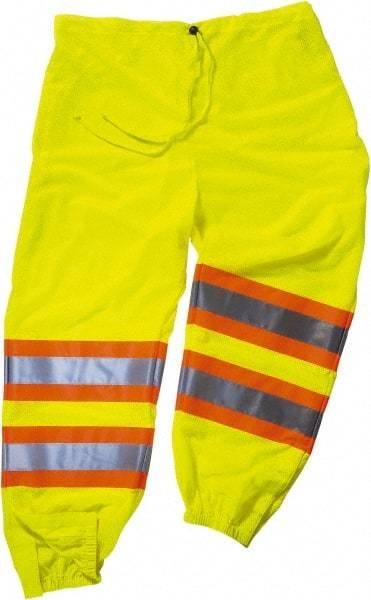 Ergodyne - Size L/XL Polyester High-Visibility Pants - Drawstring Closure, No Pockets, 44" Waist, 35" Inseam, Lime - Makers Industrial Supply