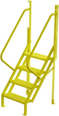 TRI-ARC - 82" 4 Step Configurable Crossover Ladder - 50° Incline, 1,000 Lb Capacity, 40" Platform Height, 30" Base Width x 35-1/2" Base Depth, Perforated Tread - Makers Industrial Supply