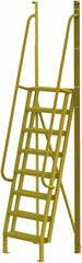 TRI-ARC - 122" 8 Step Configurable Crossover Ladder - 75° Incline, 1,000 Lb Capacity, 80" Platform Height, 30" Base Width x 30-1/2" Base Depth, Serrated - Makers Industrial Supply