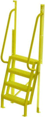 TRI-ARC - 82" 4 Step Configurable Crossover Ladder - 75° Incline, 1,000 Lb Capacity, 40" Platform Height, 30" Base Width x 20-1/2" Base Depth, Serrated - Makers Industrial Supply