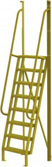 TRI-ARC - 122" 8 Step Configurable Crossover Ladder - 75° Incline, 1,000 Lb Capacity, 80" Platform Height, 30" Base Width x 30-1/2" Base Depth, Perforated Tread - Makers Industrial Supply