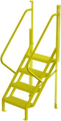 TRI-ARC - 82" 4 Step Configurable Crossover Ladder - 50° Incline, 1,000 Lb Capacity, 40" Platform Height, 30" Base Width x 35-1/2" Base Depth, Serrated - Makers Industrial Supply