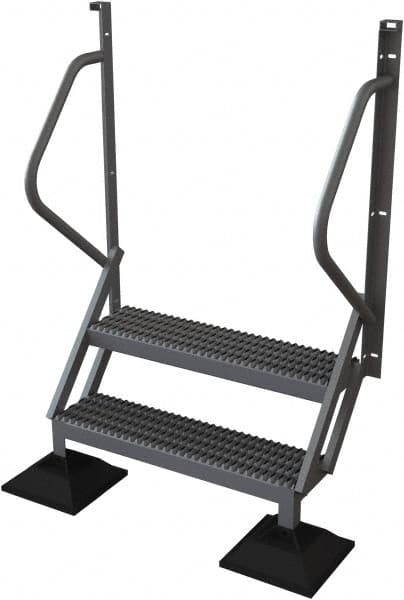 TRI-ARC - 62" 2 Step Configurable Rooftop Ladder - 50° Incline, 500 Lb Capacity, 20" Platform Height, 46-1/4" Base Width x 20" Base Depth, Serrated - Makers Industrial Supply