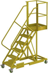 TRI-ARC - 102" 6 Step Configurable Cantilever Ladder - Supported, 300 Lb Capacity, 60" Platform Height, 30" Base Width x 72" Base Depth, Serrated - Makers Industrial Supply