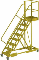 TRI-ARC - 122" 8 Step Configurable Cantilever Ladder - Supported, 300 Lb Capacity, 80" Platform Height, 30" Base Width x 89" Base Depth, Serrated - Makers Industrial Supply