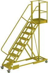 TRI-ARC - 132" 9 Step Configurable Cantilever Ladder - Supported, 300 Lb Capacity, 90" Platform Height, 30" Base Width x 97" Base Depth, Serrated - Makers Industrial Supply