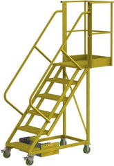 TRI-ARC - 102" 6 Step Configurable Cantilever Ladder - Unsupported, 300 Lb Capacity, 60" Platform Height, 30" Base Width x 72" Base Depth, Perforated Tread - Makers Industrial Supply