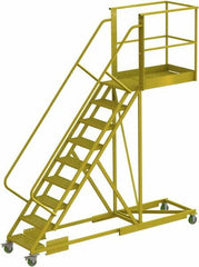 TRI-ARC - 132" 9 Step Configurable Cantilever Ladder - Supported, 300 Lb Capacity, 90" Platform Height, 30" Base Width x 117" Base Depth, Serrated - Makers Industrial Supply