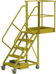 TRI-ARC - 92" 5 Step Configurable Cantilever Ladder - Unsupported, 300 Lb Capacity, 50" Platform Height, 30" Base Width x 74" Base Depth, Serrated - Makers Industrial Supply