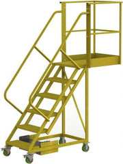 TRI-ARC - 102" 6 Step Configurable Cantilever Ladder - Unsupported, 300 Lb Capacity, 60" Platform Height, 30" Base Width x 82" Base Depth, Serrated - Makers Industrial Supply