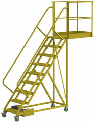 TRI-ARC - 132" 9 Step Configurable Cantilever Ladder - Unsupported, 300 Lb Capacity, 90" Platform Height, 30" Base Width x 117" Base Depth, Serrated - Makers Industrial Supply