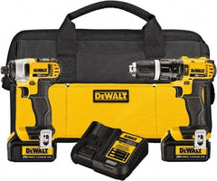 DeWALT - 20 Volt Cordless Tool Combination Kit - Includes 1/2" Hammer Drill & 1/4" Impact Driver, Lithium-Ion Battery Included - Makers Industrial Supply