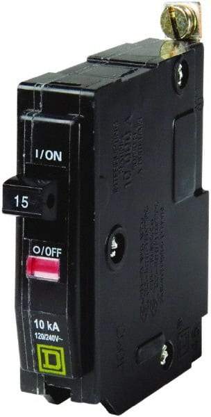 Square D - 15 Amp, 240 VAC, 1 Pole, Bolt On Miniature Circuit Breaker - 14-8 AWG - Makers Industrial Supply