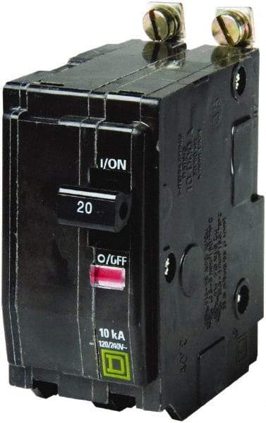 Square D - 20 Amp, 240 VAC, 2 Pole, Bolt On Miniature Circuit Breaker - 14-8 AWG - Makers Industrial Supply