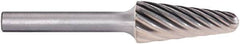 PFERD - 3/8" Cut Diam, 1/4" Shank Diam, Taper Head Fluted Cut Burr - Carbide, Radius End, 1-1/16" LOC, 2-1/2" OAL - Makers Industrial Supply