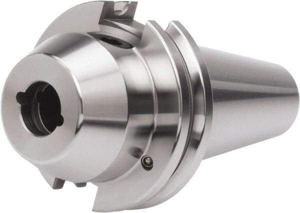 Accupro - CAT40 Taper Shank 3/4" Hole End Mill Holder/Adapter - 1-3/4" Nose Diam, 3" Projection, Through-Spindle & DIN Flange Coolant - Exact Industrial Supply