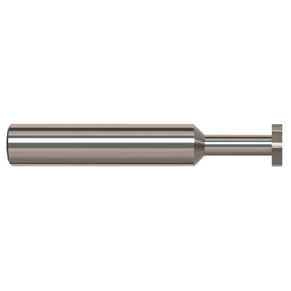 Woodruff Keyseat Cutter: 0.375″ Cut Dia, 0.062″ Cut Width, 3/8″ Shank Dia, Straight Tooth 2-1/2″ OAL, 6 Teeth, Solid Carbide