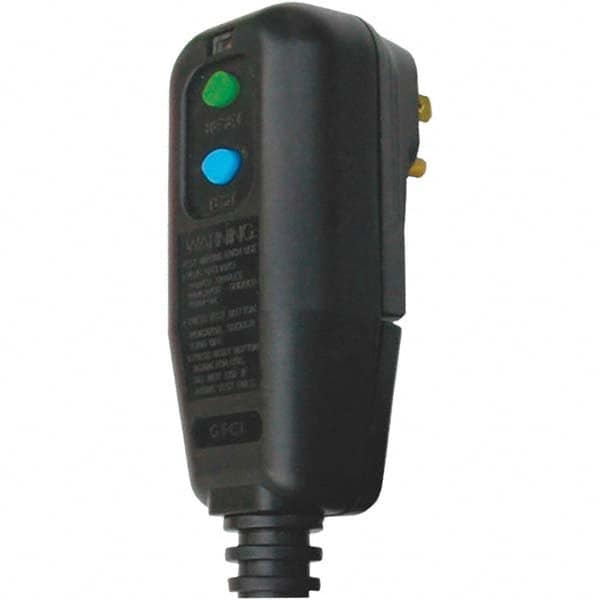 Electrical Outlet Adapters; Adapter Type: GFCI Plug; Amperage: 15 A; Voltage: 120 V; Number of Outlets: 0; Adapter Color: Black; NEMA Configuration: 5-15; Adapter Overall Length (Decimal Inch): 4.2000 in; Standards Met: Manual Set; Adapter Overall Length