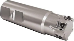 Seco - 1-1/4" Cut Diam, 8mm Max Depth of Cut, 1-1/4" Shank Diam, 4-1/2" OAL, Indexable Square Shoulder End Mill - LOEX Inserts, Weldon Shank, 90° Lead Angle, Through Coolant, Series Square T4-08 - Makers Industrial Supply