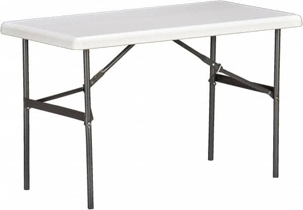 Ability One - 24" Long x 48" Wide x 29" High, Rectangular Folding Table - Platinum - Makers Industrial Supply