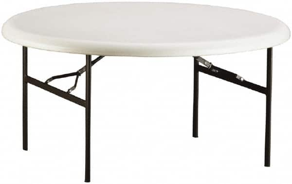 Ability One - 60" Wide x 29" High x 60" Diam, Round Folding Table - Platinum - Makers Industrial Supply