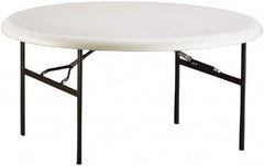 Ability One - 60" Wide x 29" High x 60" Diam, Round Folding Table - Platinum - Makers Industrial Supply