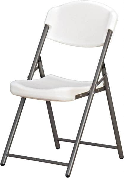 Ability One - 18-3/8" Wide x 5-1/4" Deep x 14-1/2" High, Plastic & Steel Standard Folding Chair - Platinum - Makers Industrial Supply