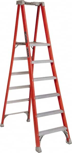 Louisville - 12 Steps, 12' High, Type IA Rating, Fiberglass Platform Ladder - Makers Industrial Supply