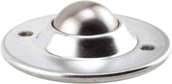 Hudson Bearing - 1-1/2 Inch Diameter, Round, Stainless Steel Ball Transfer - 3.6563 Inch Overall Diameter, 1.1406 Inch Mount Height, 200 Lb. Capacity - Makers Industrial Supply