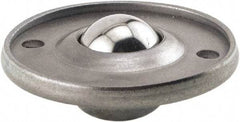 Hudson Bearing - 5/8 Inch Diameter, Round, Carbon Steel Ball Transfer - 1-11/16" Inch Overall Diameter, 3/8 Inch Mount Height, 40 Lb. Capacity - Makers Industrial Supply