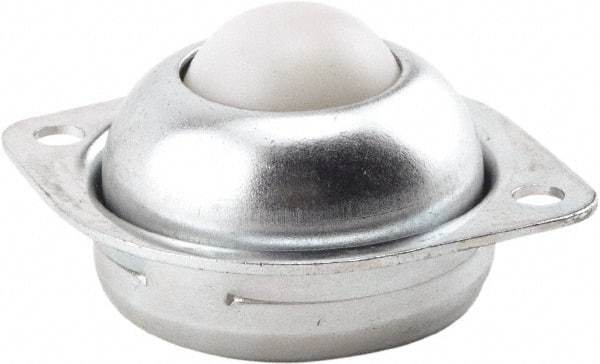 Hudson Bearing - 1 Inch Diameter, Round, Nylon Ball Transfer - 3/4 Inch Mount Height, 75 Lb. Capacity - Makers Industrial Supply