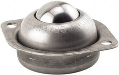 Hudson Bearing - 1 Inch Diameter, Round, Carbon Steel Ball Transfer - 3/4 Inch Mount Height, 75 Lb. Capacity - Makers Industrial Supply