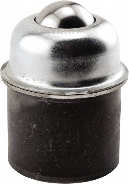 Hudson Bearing - 1-1/2 Inch Diameter, Round, Stainless Steel Ball Transfer - 3 Inch Overall Diameter, 1.8125 Inch Mount Height, 250 Lb. Capacity - Makers Industrial Supply