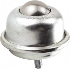 Hudson Bearing - 1-1/2 Inch Diameter, Round, Carbon Steel Ball Transfer - 3-1/4 Inch Overall Diameter, 2.3125 Inch Mount Height, 250 Lb. Capacity - Makers Industrial Supply