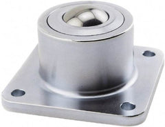 Hudson Bearing - 1.1875 Inch Diameter, Square, Stainless Steel Ball Transfer - 1.7813 Inch Mount Height, 750 Lb. Capacity - Makers Industrial Supply