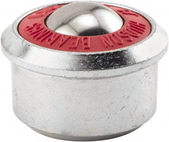 Hudson Bearing - 1.1875 Inch Diameter, Round, Stainless Steel Ball Transfer - 2 Inch Overall Diameter, 1/2 Inch Mount Height, 500 Lb. Capacity - Makers Industrial Supply