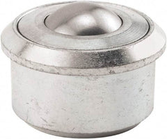 Hudson Bearing - 1.1875 Inch Diameter, Round, Stainless Steel Ball Transfer - 2 Inch Overall Diameter, 1/2 Inch Mount Height, 750 Lb. Capacity - Makers Industrial Supply