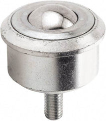 Hudson Bearing - 1.1875 Inch Diameter, Round, Stainless Steel Ball Transfer - 2 Inch Overall Diameter, 1.4375 Inch Mount Height, 750 Lb. Capacity - Makers Industrial Supply