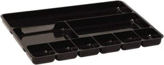 Rubbermaid - 9 Compartment, 13.97 Inch Wide x 9.11 Inch Deep x 1.13 Inch High, Drawer Organizer - Plastic, Black - Makers Industrial Supply