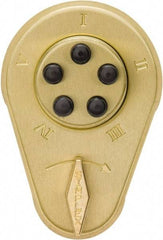 Kaba Access - 1-3/4 to 2-1/8" Door Thickness, Bright Brass Finish, Mechanical Deadbolt - Nonhanded Handling, Combination Override, Keyless Cylinder - Makers Industrial Supply