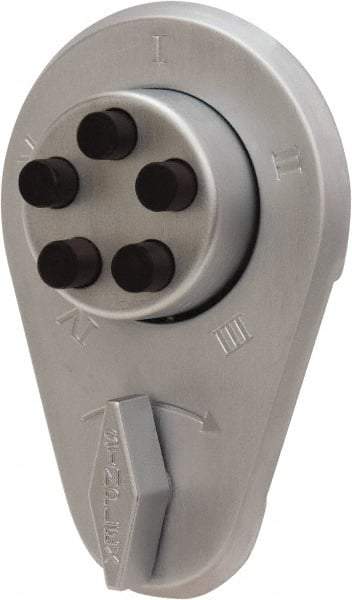 Kaba Access - 1-3/4 to 2-1/8" Door Thickness, Satin Chrome Finish, Push Button Deadbolt - Nonhanded Handling, Combination Override, Keyless Cylinder - Makers Industrial Supply