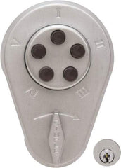 Kaba Access - 1-3/8 to 1-1/2" Door Thickness, Zamak Finish, Push Button Deadbolt - Key Override - Makers Industrial Supply