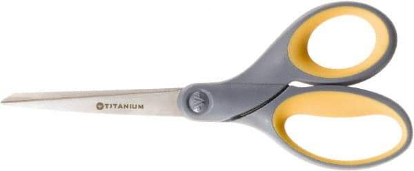 Ability One - 3" LOC, 8" OAL Titanium Scissors - Ambidextrous, Bent Handle, For Sticky Residues - Makers Industrial Supply